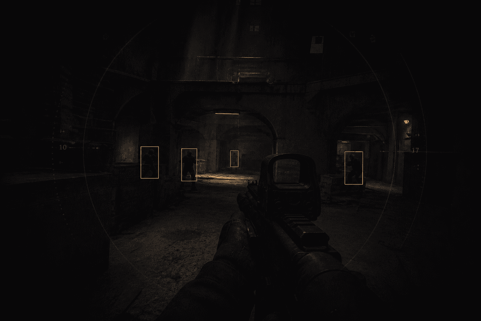 Center-crop detection still with amber FOV ring